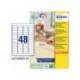 ETIQUETA ADHESIVA AVERY BLANCA REMOVIBLE PARA IMPRESORA LASER INKJET Y FOTOCOPIADORA 45,7X21,2 MM
