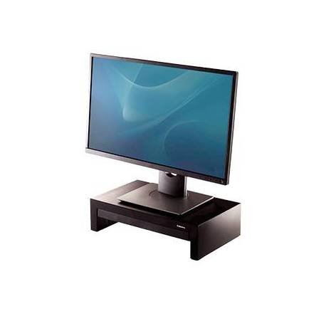 SOPORTE FELLOWES PARA MONITOR DESIGNER SUITES AJUSTABLE 3 ALTURAS CON BANDEJA NEGRO 406X111X244 MM HASTA 18 KG