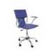 Silla giratoria pyc respaldo medio regulable en altura similpiel azul 860+90x480x440 mm