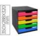 Fichero cajones sobremesa Exacompta Iderama Arlequin 5 cajones multicolores 350x288x320 mm.