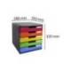 Fichero cajones sobremesa Exacompta Iderama Arlequin 5 cajones multicolores 350x288x320 mm.