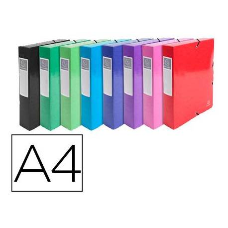 Carpeta de proyecto Exacompta gomas carton plastificado DIN A4 Colores Surtidos (No se puede elegir color)