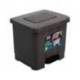 PAPELERA CONTENEDOR PLASTICFORTE PLASTICO CON PEDAL 2 COMPARTIMENTOS 35 LITROS GRIS OSCURO