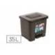 PAPELERA CONTENEDOR PLASTICFORTE PLASTICO CON PEDAL 2 COMPARTIMENTOS 35 LITROS GRIS OSCURO