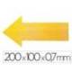 SIMBOLO ADHESIVO DURABLE PVC FORMA DE FLECHA PARA DELIMITACION SUELO AMARILLO 200X100X0,7 MM PACK DE 10