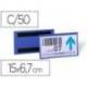 FUNDA DURABLE MAGNETICA 150X67 MM PLASTICO AZUL VENTANA TRANSPARENTE PACK DE 50 UNIDADES