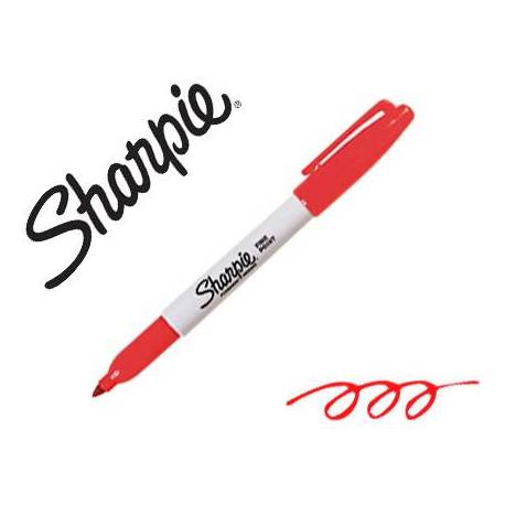 Rotulador Sharpie Permanente Color Rojo Punta fina Caja 12 unidades