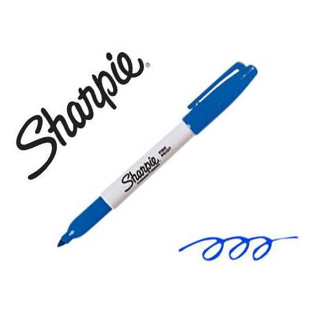 Rotulador Sharpie Permanente Color Azul Punta fina Caja 12 unidades