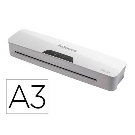 PLASTIFICADORA FELLOWES PIXEL A3 2 RODILLOS SISTEMA ANTIATASCO APAGADO AUTOMATICO HASTA 125 MC