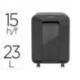 DESTRUCTORA DE DOCUMENTOS FELLOWES LX201 CAPACIDAD DE 15H SEGURIDAD P5 GRAPAS CLIPS Y TARJETAS 23 LITROS NEGRA