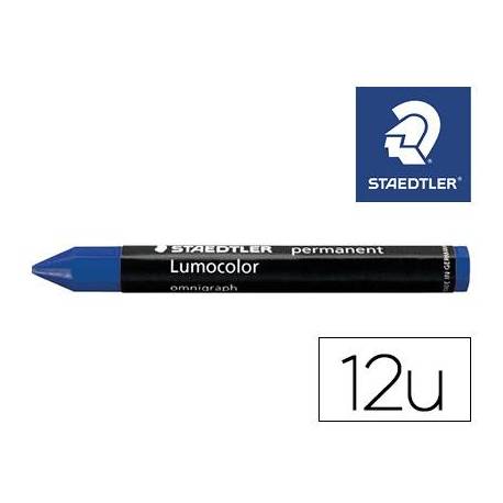 MINAS STAEDTLER PARA MARCAR AZUL LUMOCOLOR PERMANENTE OMNIGRAPH 236 CAJA DE 12 UNIDADES