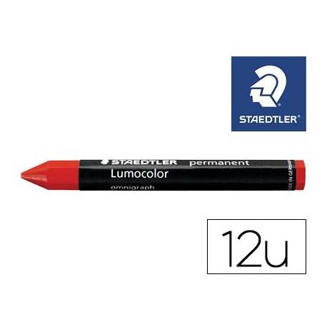 MINAS STAEDTLER PARA MARCAR ROJO LUMOCOLOR PERMANENTE OMNIGRAPH 236 CAJA DE 12 UNIDADES