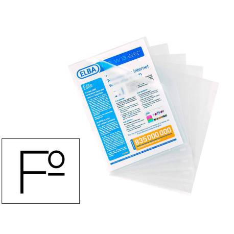 Carpeta dossier uñero elba standard folio plastico 140 mc piel naranja caja de 100 unidades.