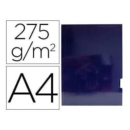 Subcarpeta Gio DIN A4 275 gr Plastificada con 2 solapas color Azul