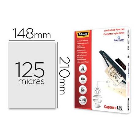 Bolsa de plastificar Fellowes Din A5 125 micras mate 100 unidades