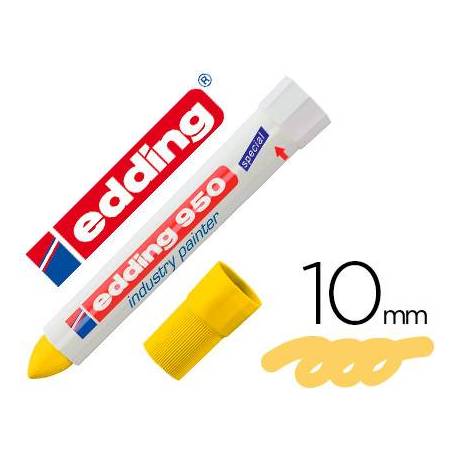 Rotulador Edding 950 permanente amarillo opaco punta gruesa y redonda de 10mm