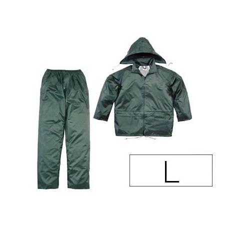 CONJUNTO DE LLUVIA DELTAPLUS 400 POLIESTER/PVC VERDE TALLA L