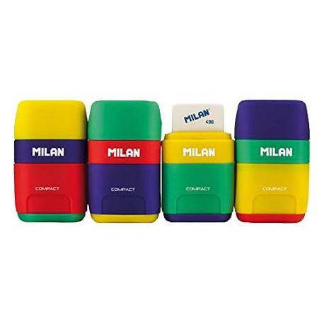 Sacapuntas Milán plástico con goma modelo compact (NO SE PUEDE ELEGIR COLOR)