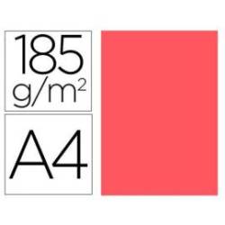 Cartulina Gvarro color coral A4 185 g/m2 Paquete de 50