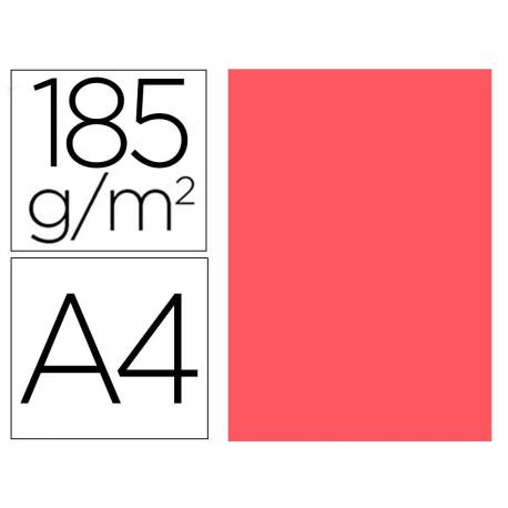 Cartulina Gvarro color coral A4 185 g/m2 Paquete de 50