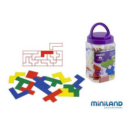 Juego didáctico de 5 a 12 años Pentominos de colores Miniland