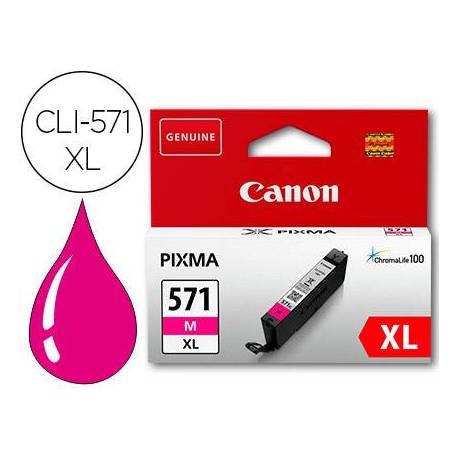 Cartucho Canon CLI-571XL Pixma magenta 0333C001. 400 paginas