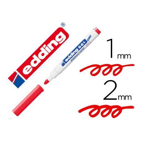 Rotulador para Pizarra Blanca Edding 661 Recargable Color Rojo