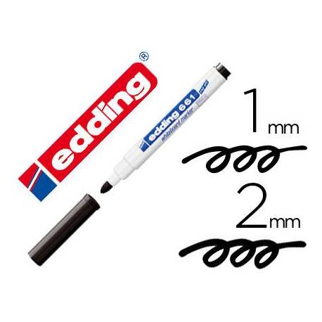 Rotulador para Pizarra Blanca Edding 661 Recargable Color Negro