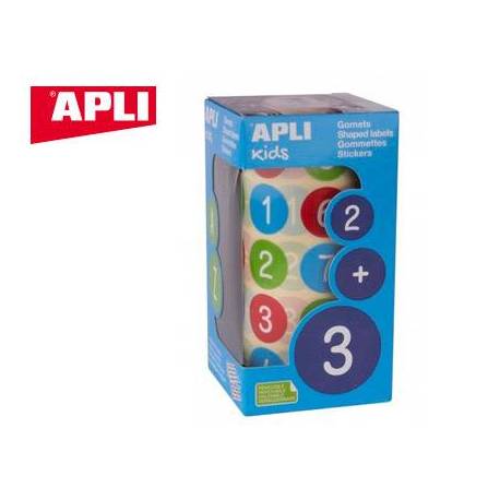 Gomets Apli Redondos numeros Multicolor Diametro 20 mm