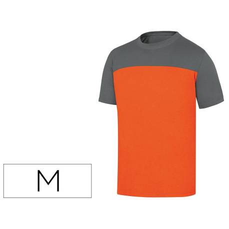 Camiseta manga corta Deltaplus de color Naranja y Gris Talla M