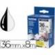 Cinta Brother TZ-261 36mm (ancho) x 8m (largo) laminada blanco/negro