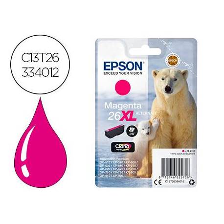 Cartucho Epson 26XL color Magenta C13T26334012