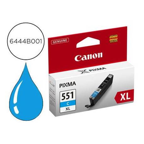 Cartucho Canon CLI-551XL Pixma cian 6444B001