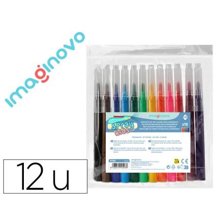 ROTULADOR PARA AEROGRAFO INFANTIL IMAGINOVO BOLSA DE 12 UNIDADES COLORES SURTIDOS