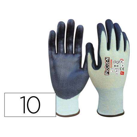 GUANTES DE POLIETILENO SAFETOP PICCUT-N EN388 ANTICORTE CON REFUERZO PULGAR TALLA 10
