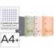 CARPETA CON RECAMBIO OXFORD EUROPEANBINDER BOREAL DIN A4+ 4 ANILLAS 35 MM RECAMBIO 100 HOJAS CUADRO 5 MM COLORES