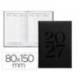 AGENDA OFICINA LIDERPAPEL 2027 ENCUADERNADA CRETA SEMANA VISTA 80X150 MM BILINGUE 70G PAPEL FSC BLACK