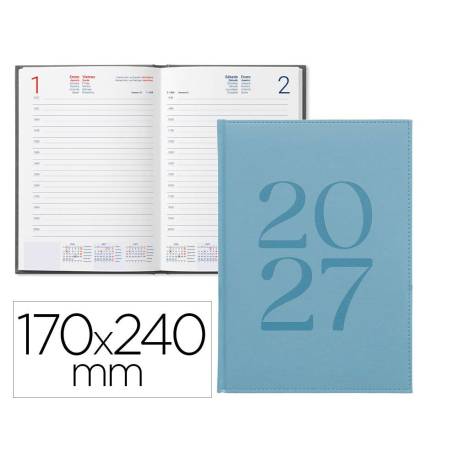 AGENDA OFICINA LIDERPAPEL 2027 ENCUADERNADA CRETA DIA PAGINA 170X240 MM BILINGUE 70G PAPEL FSC NEW COLOR