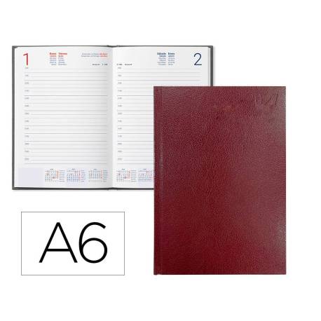 AGENDA OFICINA LIDERPAPEL 2027 ENCUADERNADA CORFU DIA PAGINA A6 BILINGUE 60G PAPEL FSC RED