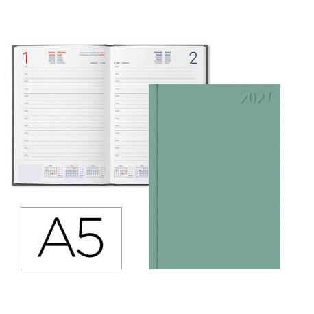 AGENDA OFICINA LIDERPAPEL 2027 ENCUADERNADA CORFU DIA PAGINA A5 BILINGUE 60G PAPEL FSC NEW COLOR