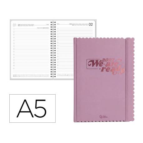 AGENDA OFICINA LIDERPAPEL 2027 ENCUADERNADA CLOUDY DIA PAGINA A5 BILINGUE 70G PAPEL FSC DESIGN 2