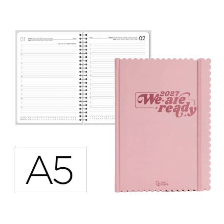 AGENDA OFICINA LIDERPAPEL 2027 ENCUADERNADA CLOUDY DIA PAGINA A5 BILINGUE 70G PAPEL FSC DESIGN 1