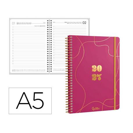 AGENDA OFICINA LIDERPAPEL 2027 ESPIRAL PERISSA DIA PAGINA A5 BILINGUE 80G PAPEL FSC DESIGN 4