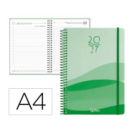 AGENDA OFICINA LIDERPAPEL 2027 ESPIRAL GAZI DIA PAGINA A4 BILINGUE 70G PAPEL FSC DESIGN 4
