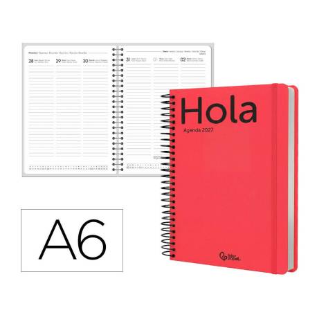 AGENDA OFICINA LIDERPAPEL 2027 ESPIRAL CLASSIC SEMANA VISTA A6 BILINGUE 70G PAPEL FSC DESIGN 3