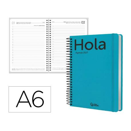 AGENDA OFICINA LIDERPAPEL 2027 ESPIRAL CLASSIC DIA PAGINA A6 BILINGUE 70G PAPEL FSC DESIGN 4