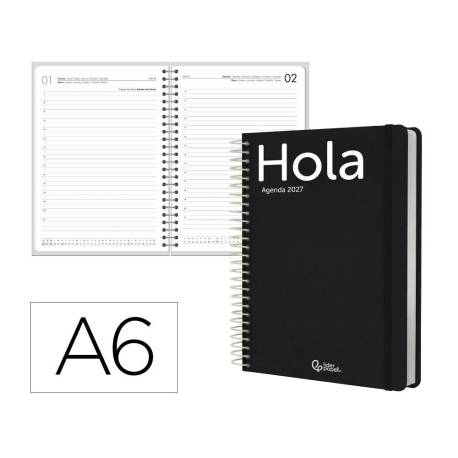 AGENDA OFICINA LIDERPAPEL 2027 ESPIRAL CLASSIC DIA PAGINA A6 BILINGUE 70G PAPEL FSC DESIGN 1