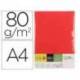 PAPEL COLOR LIDERPAPEL DIN A4 80 GR ROJO INTENSO PAQUETE DE 500 HOJAS