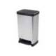 CONTENEDOR PLASTICO CEP ELITE CON TAPA Y PEDAL DOS COMPARTIMENTOS 50 L COLOR PLATA 390X288X654 MM