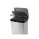 CONTENEDOR PLASTICO CEP ELITE CON TAPA Y PEDAL DOS COMPARTIMENTOS 50 L COLOR PLATA 390X288X654 MM